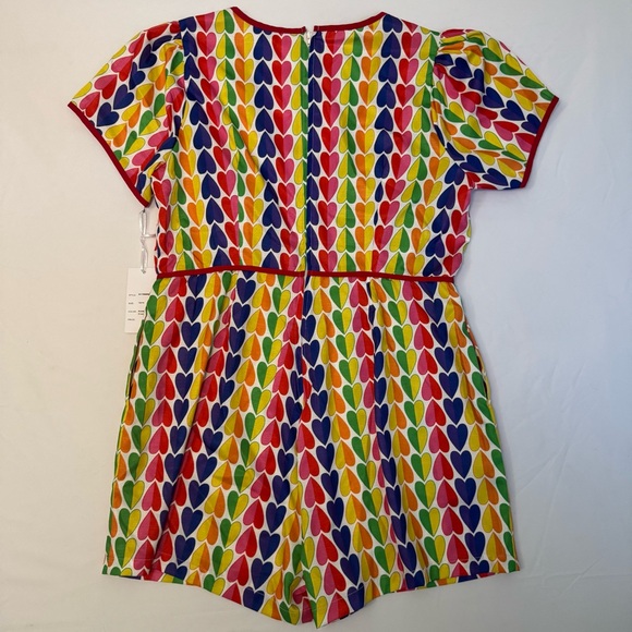 NWT Unique Vintage Rainbow Hearts Romper, Women's size 1X (16) - Picture 4 of 12
